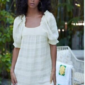 Free People Bask in the sun  Cream Textured dress.